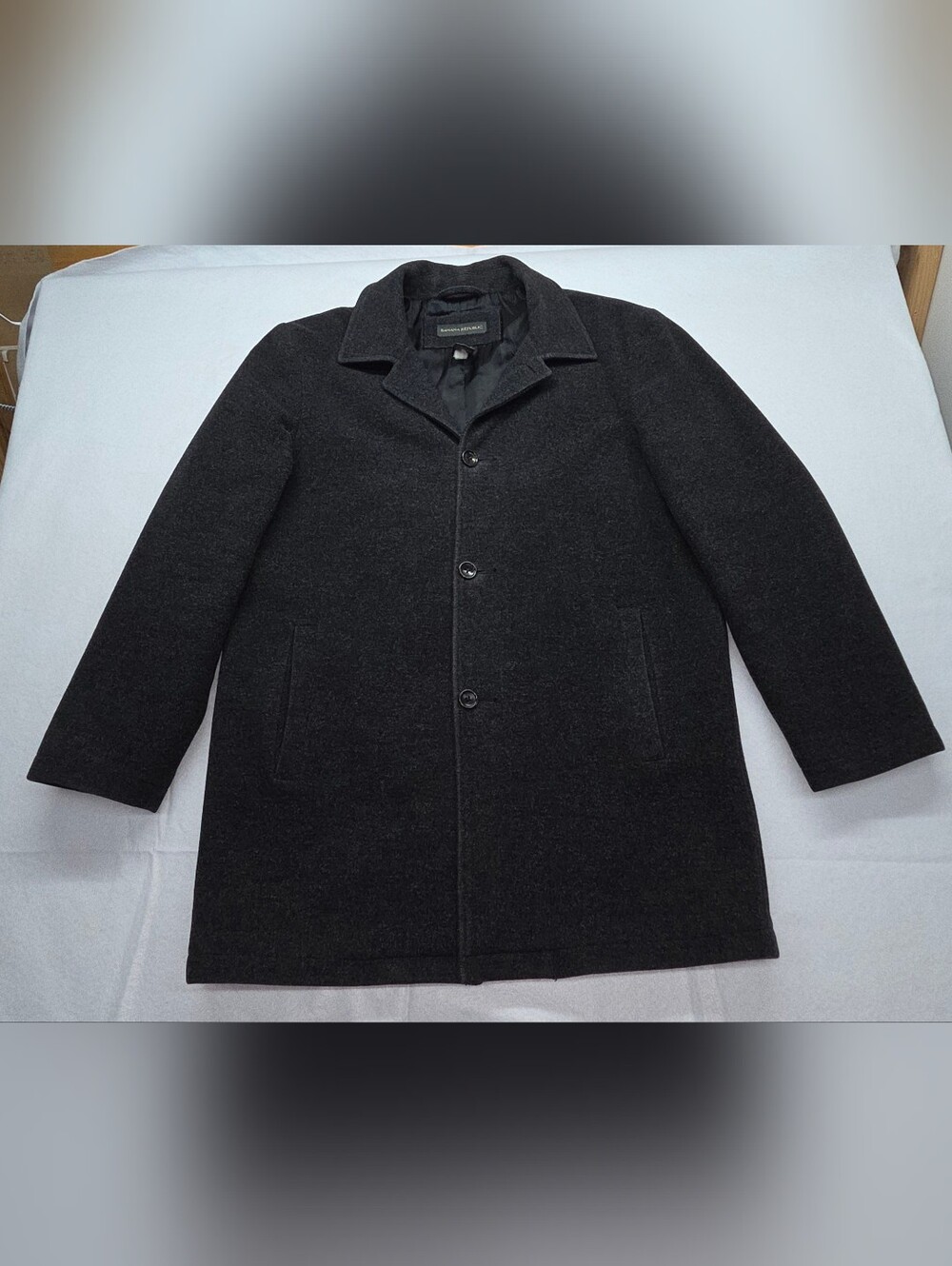 Banana Republic Men's Black Wool Cashmere Overcoat Button Size M